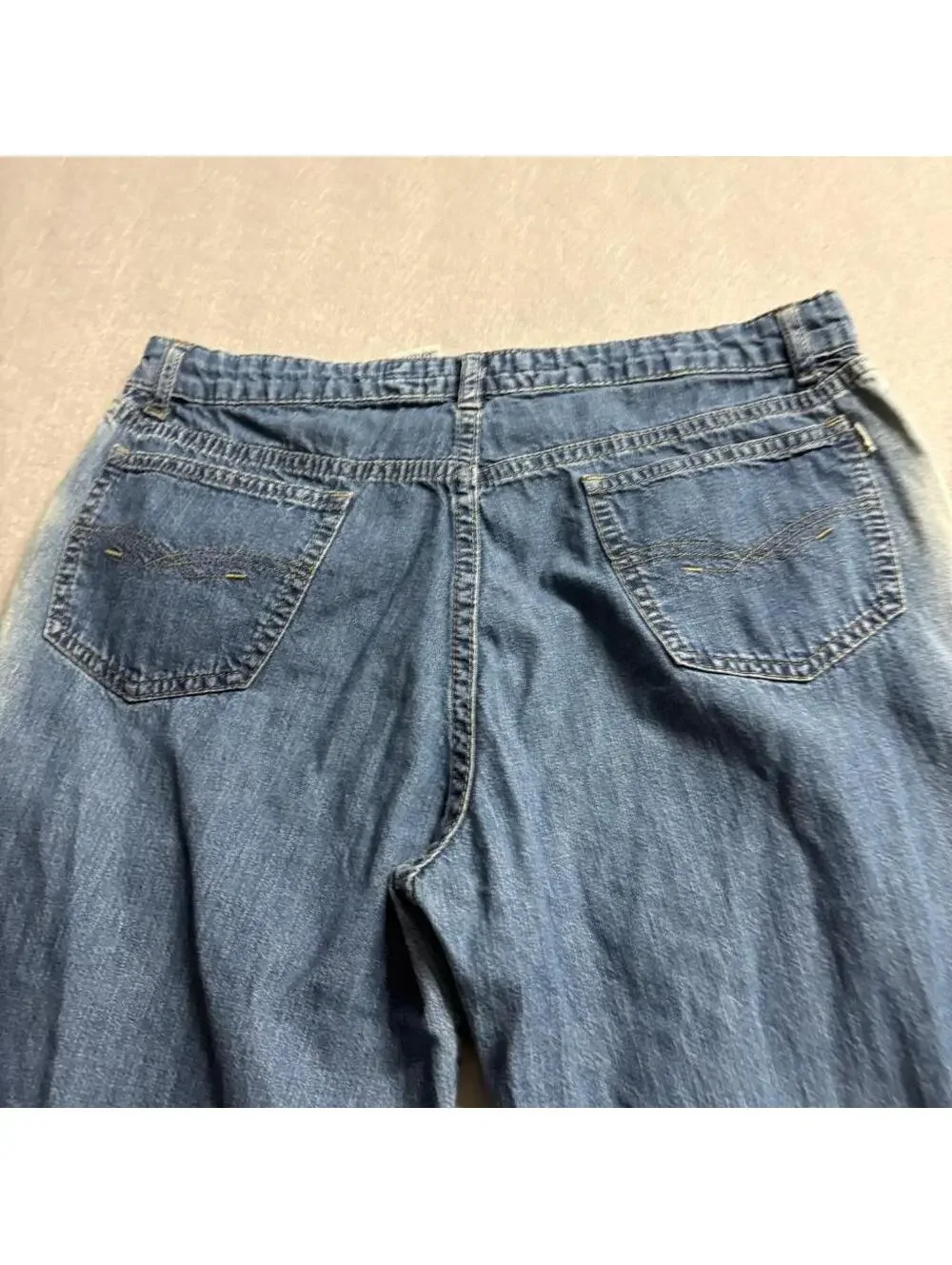 Scalon Vintage Wide Leg Jeans Mens 40 Blue Denim Bleached Side Stripe Brazil Y2K